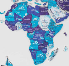 Load image into Gallery viewer, 3D Wooden World Map Ocean