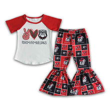 Load image into Gallery viewer, Girl Peace Love Team Set Outfit