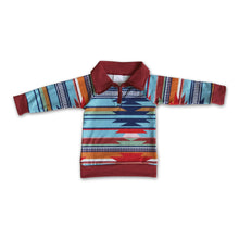 Load image into Gallery viewer, Aztec print long sleeve zipper kids pullover