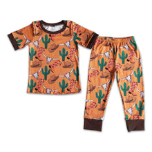Load image into Gallery viewer, Short sleeve cactus boots boy boutique pajamas