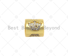 Load image into Gallery viewer, CZ Micro Pave Crown On Large Hole Tube spacer Beads,Sku#C122
