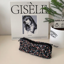 Load image into Gallery viewer, Corduroy Pencil Case Makeup Bag - Korean Style Retro Floral Canvas Pouch for Students