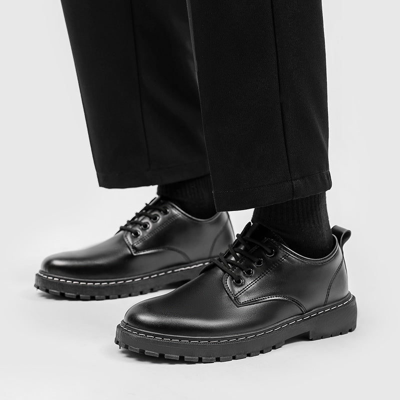 Men's Waterproof Low-Top Boots | Chunky Sole Lace-Up Casual Boots