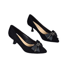 Load image into Gallery viewer, Women's Korean-Style Pointed Toe Stiletto Pumps with Bow Detail | Matte Finish