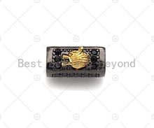 Load image into Gallery viewer, Wolf/Lion King,Tube Spacer Bead, Black CZ Pave Tube Spacer Beads for Men/Women Jewelry Making, 7x14mm, sku#ML20
