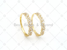Load image into Gallery viewer, Big CZ Micropave Bangle Bracelet, 18K Gold Filled CZ Cuff Bracelet, Open Bracelet, Fashion Jewelry, Sku#LK488