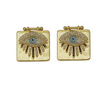 Load image into Gallery viewer, CZ Evil Eye On Square Charm, Sku#L660