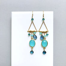 Load image into Gallery viewer, Blue Chandie Earrings