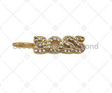 Load image into Gallery viewer, CZ Micro Pave Boss Letter Charm/Pendant,Letter Shape Charm, Boss Pave Pendant, Gold plated charm, 5x22mm,Sku#JL19