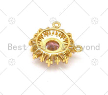 Load image into Gallery viewer, Baguette CZ Micro Pave Sunflower Shape Pendant/Charm, LK392