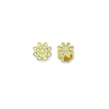 Load image into Gallery viewer, CZ Gold Daisy Flower Large hole Spacer Bead Charm, Sku#LK1202