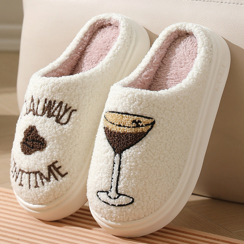 Couples Thick-Soled Warm Cotton Slippers
