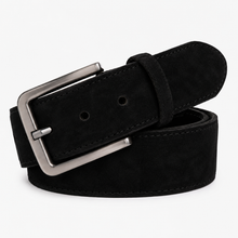Load image into Gallery viewer, The Bari Black Suede Leather Belt