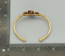 Load image into Gallery viewer, Natural Gemstone Wire Wrapped Gold Cuff Bracelet, SKU#LY26