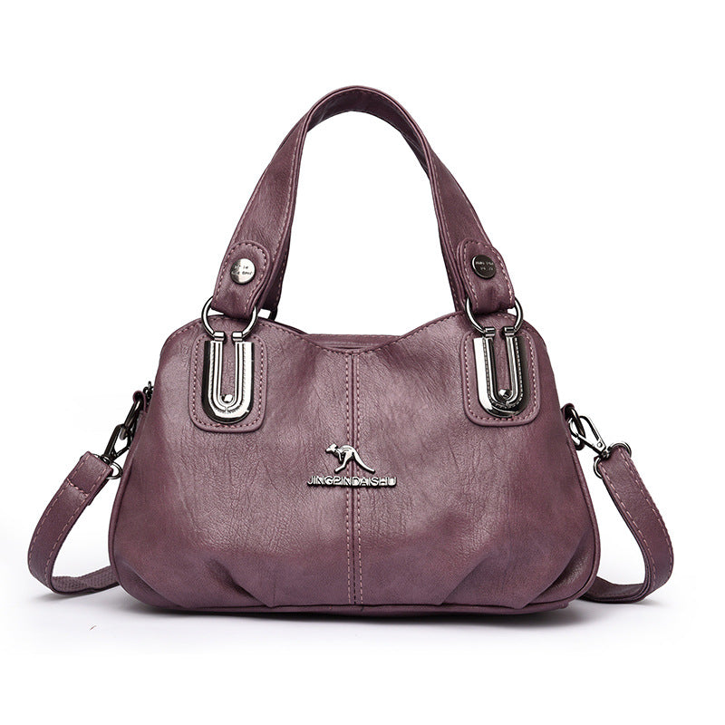 Women's Soft PU Leather Bucket Handbag – Retro European Style