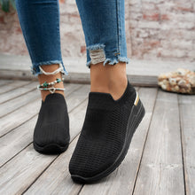 Load image into Gallery viewer, Women's Flyknit Mesh Breathable Wedge Sneakers | Slip-On Platform Casual Shoes