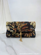 Load image into Gallery viewer, Embroidered Floral Evening Clutch Bag - Rhinestone Chain Shoulder Bag for Women