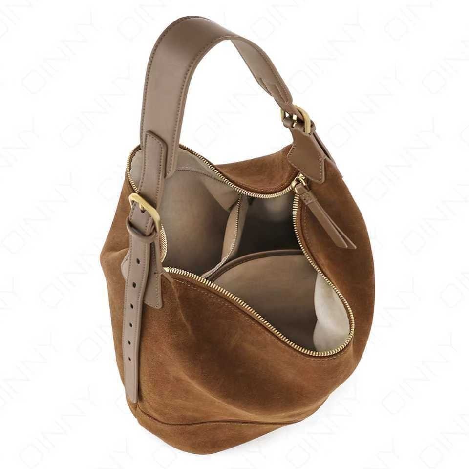 Retro Suede Bucket Bag – Women's Slouchy Shoulder & Crossbody Bag | PU Leather Commuter Handbag