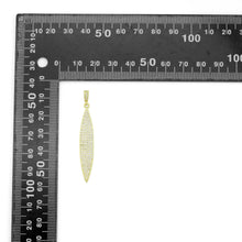 Load image into Gallery viewer, Clear CZ Gold Salix Leaf Charm Pendant, Sku#LK1142