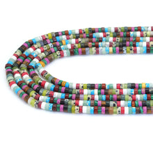 Load image into Gallery viewer, 3x6mm Mixed Jade Smooth Heishi Beads, Sku#U1857