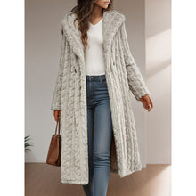 Load image into Gallery viewer, Fashion Long Solid Color Long Sleeve Hooded Wool Women's Coat