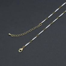 Load image into Gallery viewer, Hand made Dainty Long bar Enamel Metal chain necklace, EF589