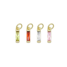 Load image into Gallery viewer, Crystal Gold Rectangle Bar Shape Charm Pendant, Sku#LX704