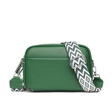 Load image into Gallery viewer, Rhombus Embroidered Crossbody Bag - Genuine Leather Small Square Shoulder Bag