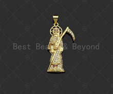 Load image into Gallery viewer, CZ Micro Pave Imperial Bodyguard  Shape Pendant/Charm, 18K Dainty Gold Charm, Necklace Bracelet Charm Pendant,16x33mm, Sku#LD29
