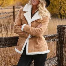 Load image into Gallery viewer, Women's Autumn And Winter Retro Pocket Lapel Button Jacket Fur Coat