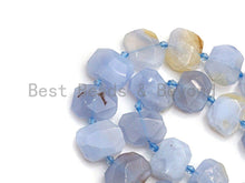 Load image into Gallery viewer, High Quality Natural Blue Chalcedony Rectangle Faceted Beads, Natural Chalcedony beads, 16x22mm, sku#U661