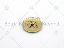Load image into Gallery viewer, Large CZ Micropave Evil Eye On Colorful Enamel Round Coin Shape Pendant, 18k Gold Filled Protection Eye Enamel Charm,30mm,Sku#LK420