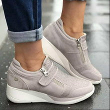 Load image into Gallery viewer, Women's Rhinestone Canvas Mary Jane Sneakers | Velcro Round-Toe Platform Shoes