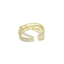 Load image into Gallery viewer, Clear CZ Crossover Baguette CZ Adjustable Bracelet, Sku#A271