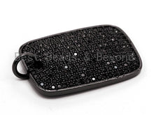 Load image into Gallery viewer, Black CZ Pave On Black Micro Pave Square/Rectangular Charm, Square/Rectangular Pave Charm, Pave Dangle Charms,17x25mm, Sku#F376