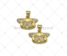 Load image into Gallery viewer, CZ Micro Pave Puppy Head Shape Pendant, 18K Gold Filled Dog Head Charm, Necklace Bracelet Charm Pendant,Sku#LK517