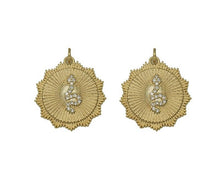 Load image into Gallery viewer, Gold CZ Snake Round Medallion Charm, Sku#CP40