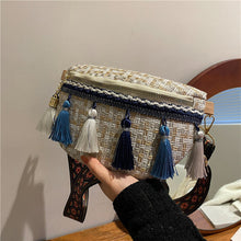Load image into Gallery viewer, Casual Travel Tassel Woven Shoulder Bag