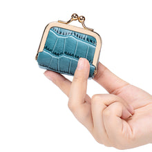 Load image into Gallery viewer, Japanese Leather Coin Wallet with Crocodile Pattern - Genuine Cowhide Wallet for Women