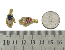 Load image into Gallery viewer, Gold CZ Flower on Hand Charm, Sku#LD316
