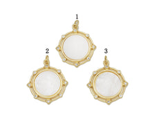 Load image into Gallery viewer, CZ Gold White Mop Pearl Mary Religious Charm, Sku#LX137
