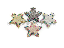 Load image into Gallery viewer, Colorful CZ Clear Micro Pave Star Pendant,Five Star Shaped Pave Pendant,Gold/Rose Gold/Silver/Gunmetal plated,29x31mm, Sku#F716