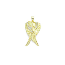Load image into Gallery viewer, CZ Gold Huggie Angel Wings Charm Pendant, Sku#LK1192