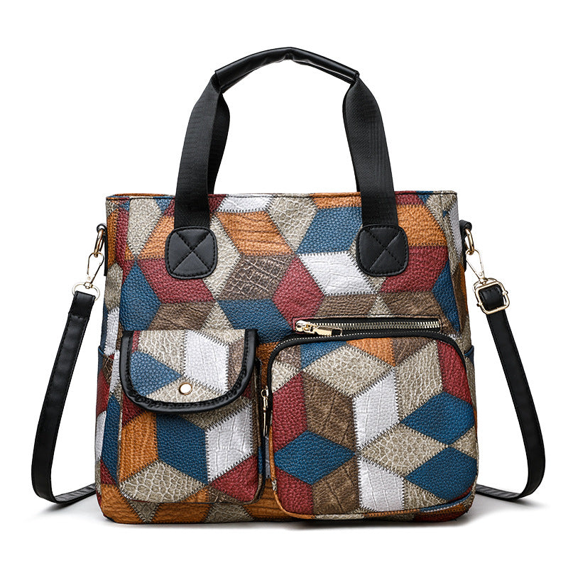 Retro Washed Leather Biker Crossbody Bag
