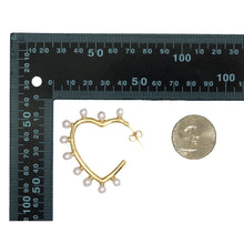Load image into Gallery viewer, CZ Pearl Heart Stud Earrings, Sku#LD381