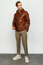 Load image into Gallery viewer, The Byron Ribi Brown Leather Men Jacket