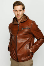 Load image into Gallery viewer, The Byron Ribi Brown Leather Men Jacket
