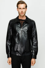 Load image into Gallery viewer, The Claribel Pythn Black Skin Leather Men Jacket