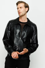 Load image into Gallery viewer, The Claribel Pythn Black Skin Leather Men Jacket