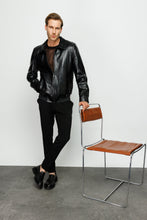 Load image into Gallery viewer, The Claribel Pythn Black Skin Leather Men Jacket